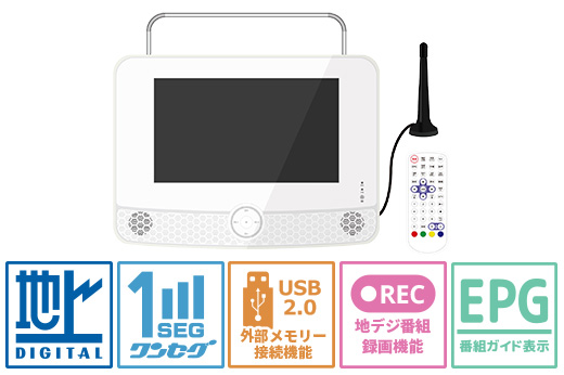 フルセグチューナー内蔵録画機能付き